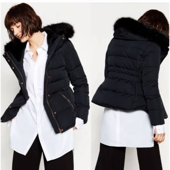 ZARA duck down anorak quilted puffer coat - Picture 3 of 5